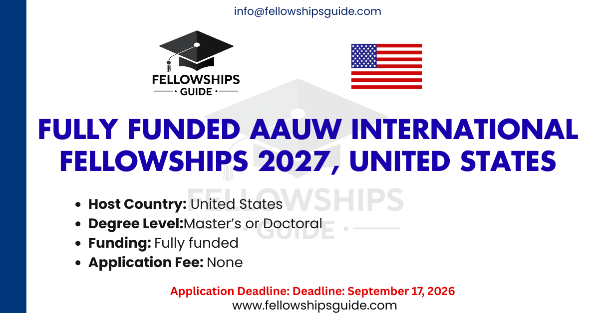 Fully funded AAUW International Fellowships 2027, United States