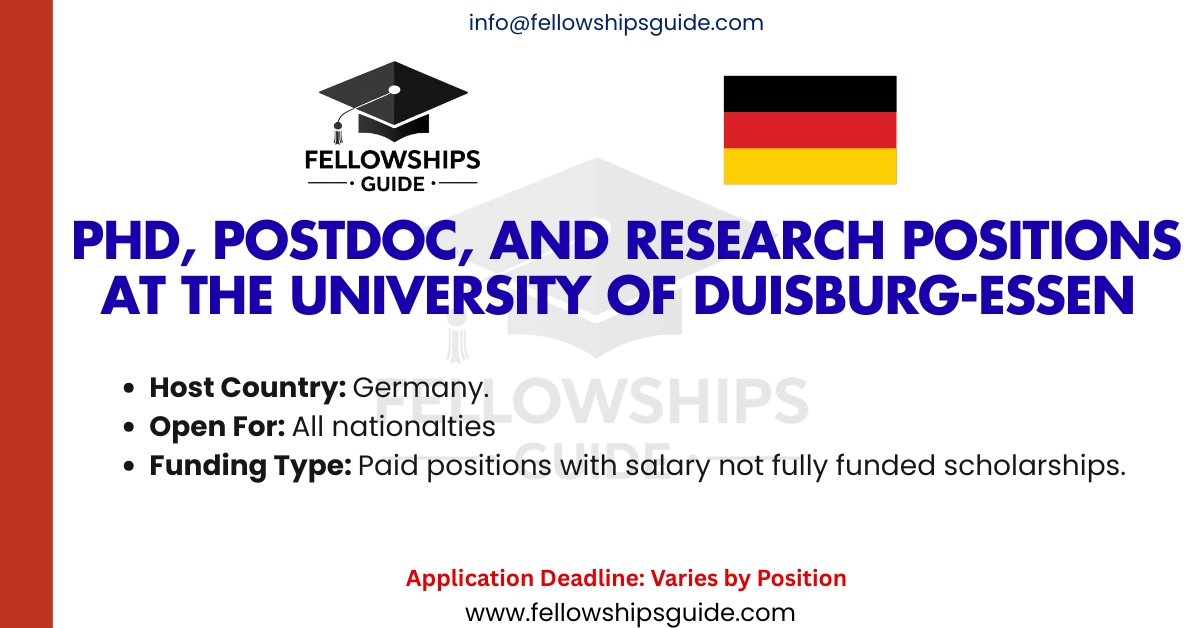 PhD, Postdoc & Research positions at University of Duisburg-Essen in Germany