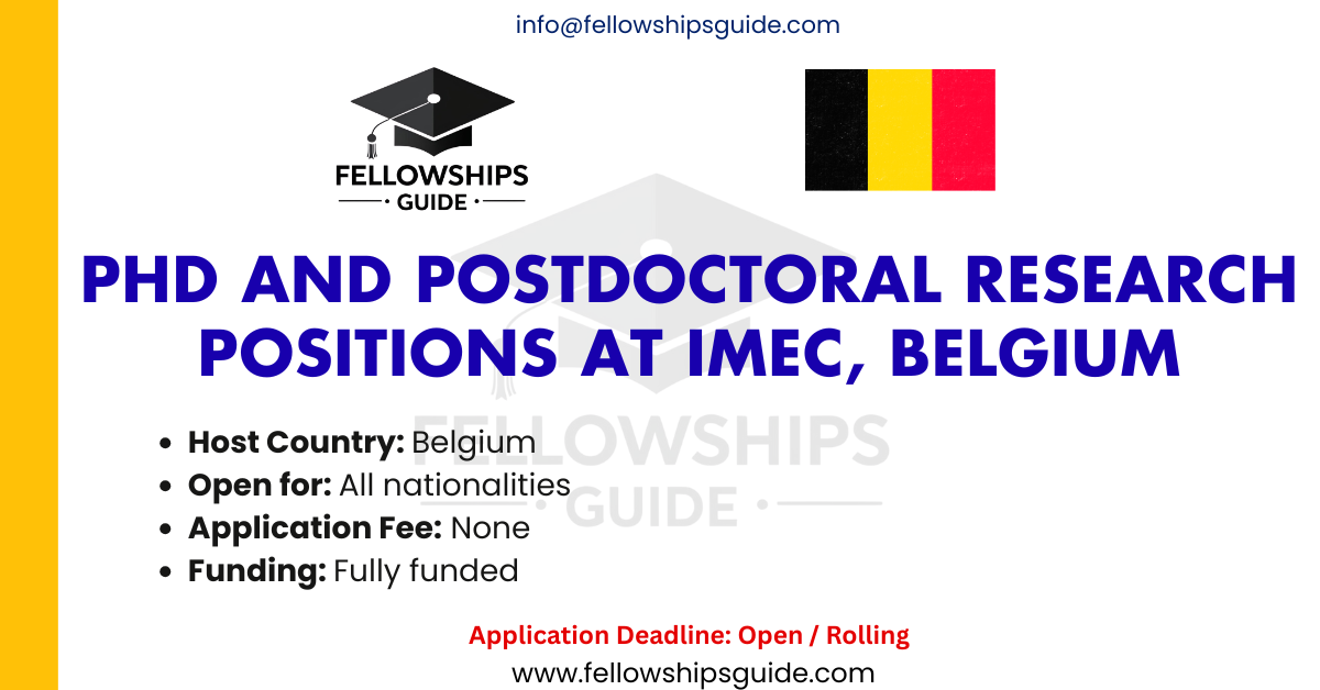 PhD and Postdoctoral research positions at imec, Belgium