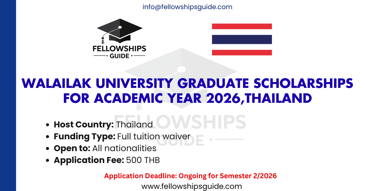 Walailak University Graduate Scholarships for Academic Year 2026,Thailand