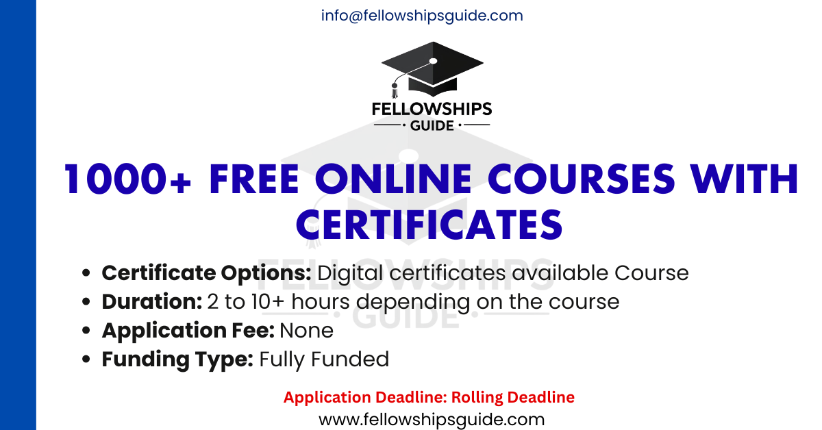 1000+ Free online courses with Certificates