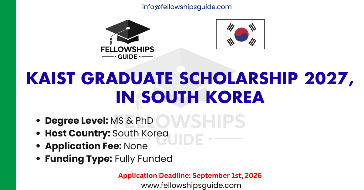 KAIST Graduate Scholarship 2027, in South Korea