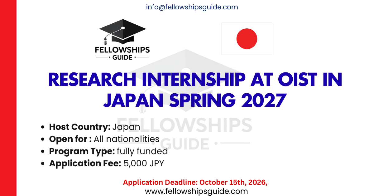 Research Internship at OIST in Japan Spring 2027