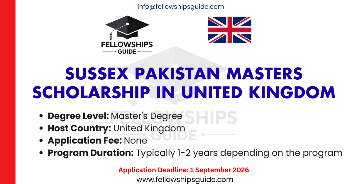 Sussex Pakistan Masters Scholarship in United Kingdom