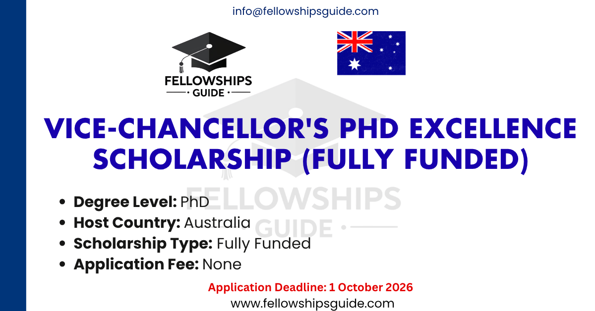 Vice-Chancellor's PhD Excellence Scholarship (Fully Funded)