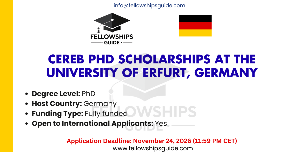 CEREB PhD scholarships at the University of Erfurt, Germany