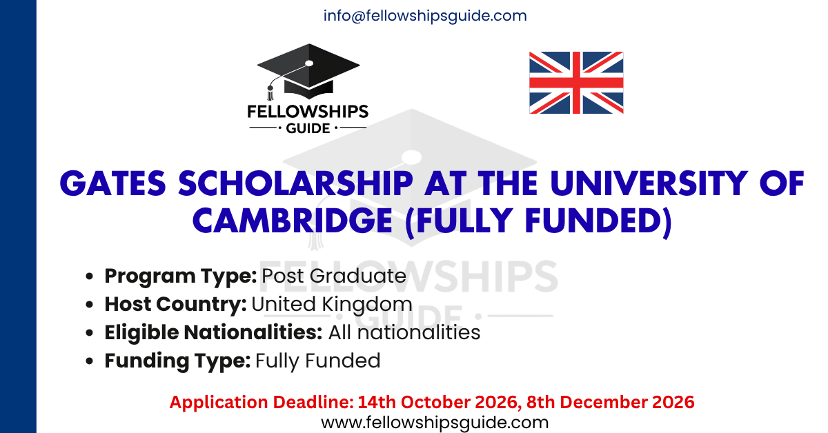 Gates Scholarship at the University of Cambridge (Fully Funded)