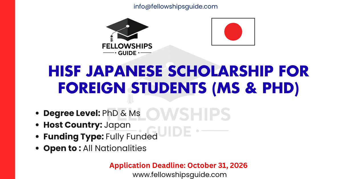 HISF Japanese Scholarship for Foreign Students (MS & PhD)