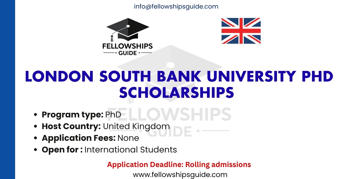 London South Bank University PhD Scholarships