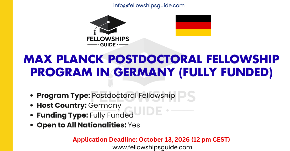 Max Planck Postdoctoral Fellowship Program in Germany (Fully Funded)