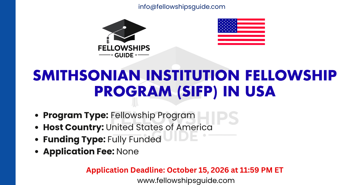 Smithsonian Institution Fellowship Program (SIFP) in USA