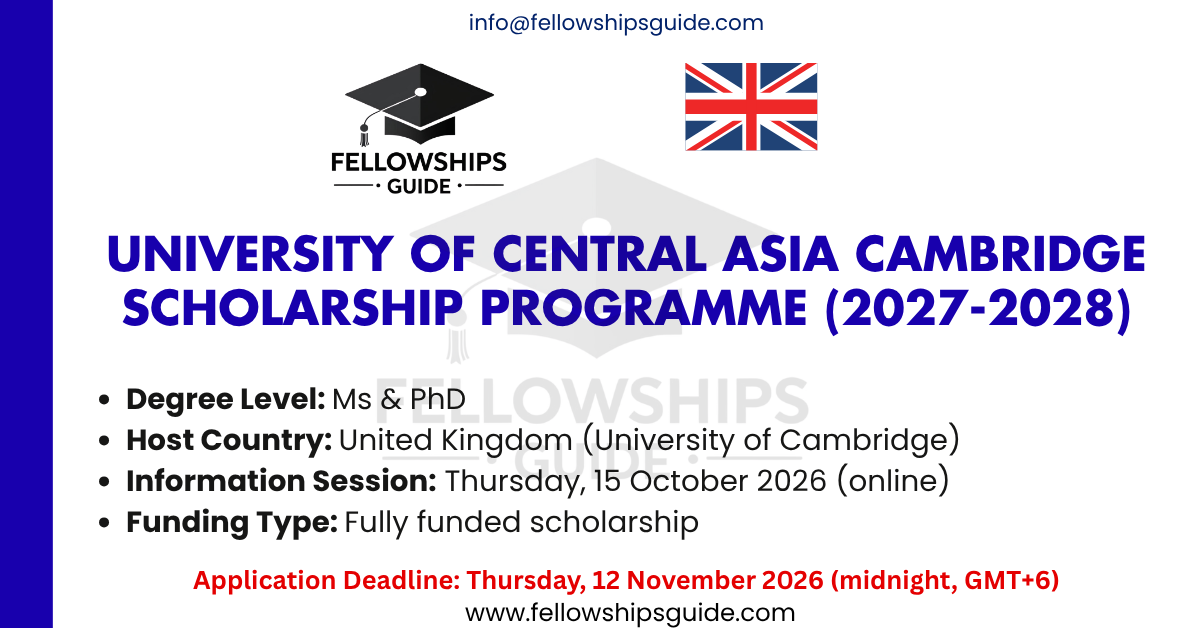 University of Central Asia Cambridge Scholarship Programme (2027-2028)