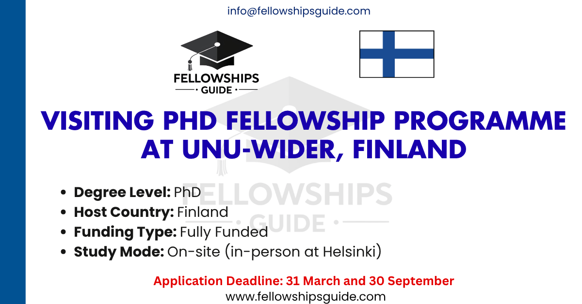 Visiting PhD Fellowship Programme at UNU-WIDER, Finland