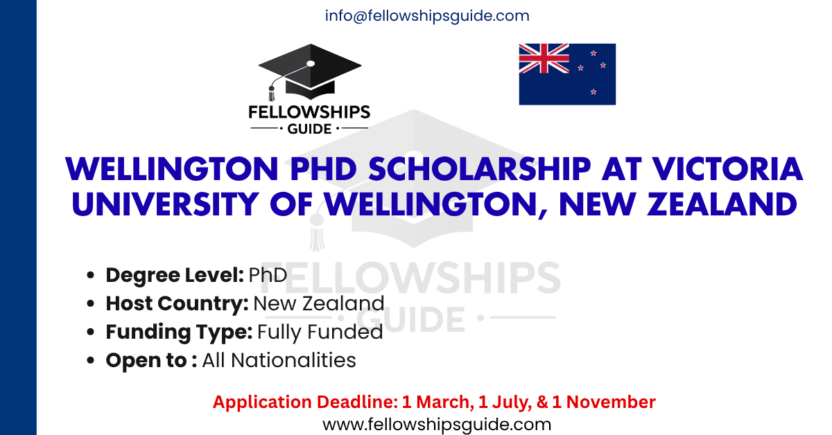 Wellington PhD Scholarship at Victoria University of Wellington, New Zealand
