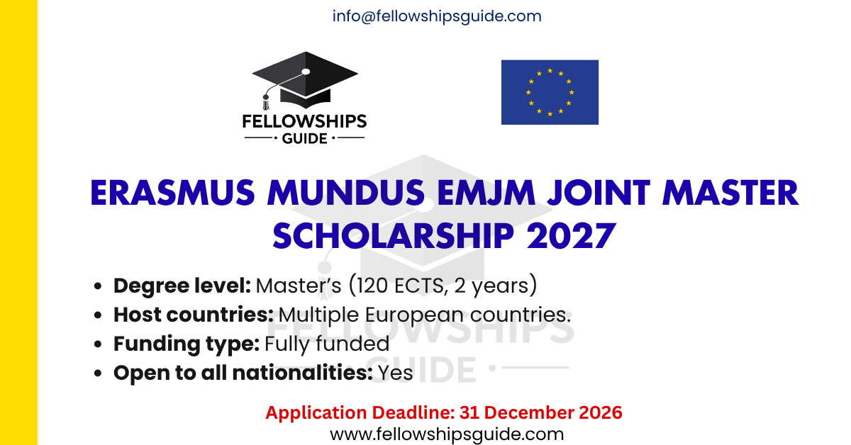 Erasmus Mundus EMJM Joint Master Scholarship 2027