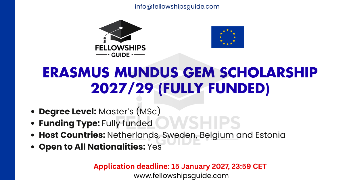 Erasmus Mundus GEM Scholarship 2027/29 (Fully Funded)