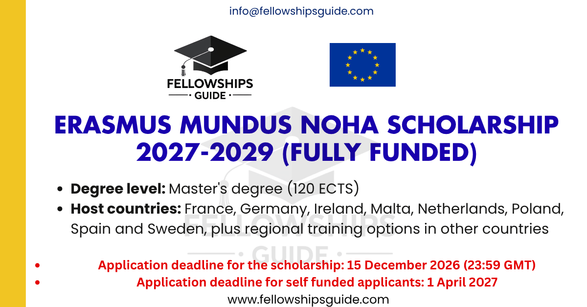 Erasmus Mundus NOHA Scholarship 2027-2029 (Fully Funded)