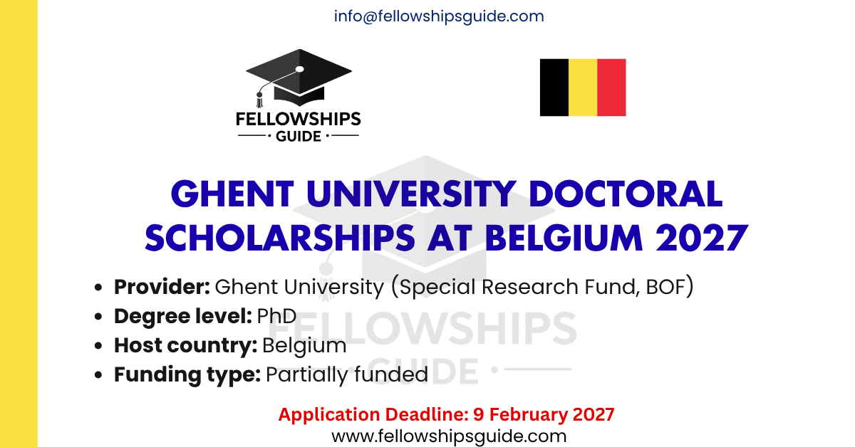 Ghent University Doctoral Scholarships at Belgium 2027