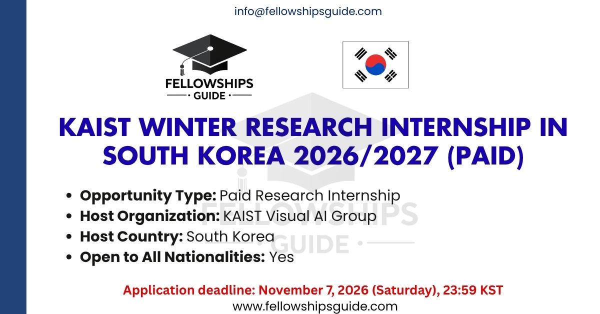 KAIST Winter Research Internship in South Korea 2026/2027 (Paid)