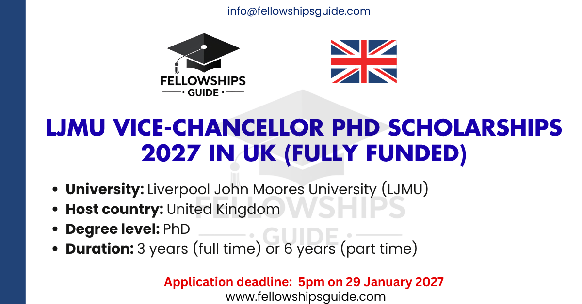 LJMU Vice-Chancellor PhD Scholarships 2027 in UK (Fully Funded)