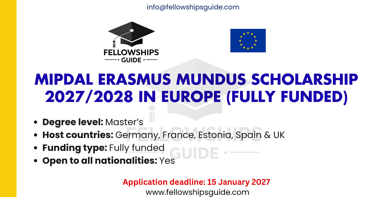 MIPDaL Erasmus Mundus Scholarship 2027/2028 in Europe (Fully Funded)