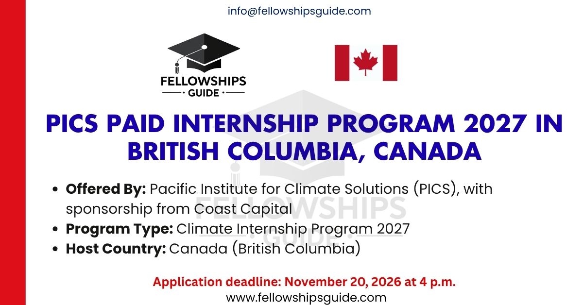 PICS Paid Internship Program 2027 in British Columbia, Canada
