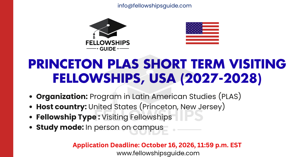 Princeton PLAS Short Term Visiting Fellowships, USA (2027-2028)