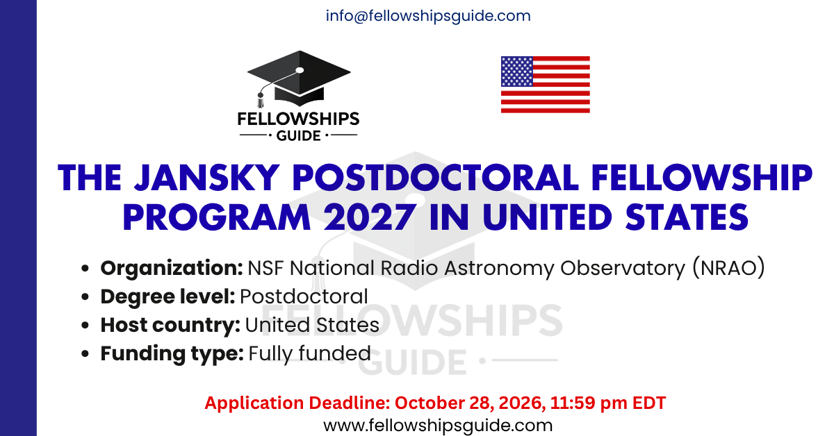 The Jansky Postdoctoral Fellowship Program 2027 in United States