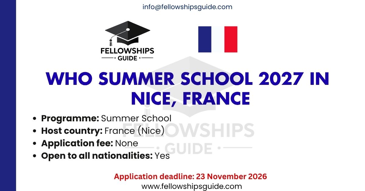 WHO Summer School 2027 in Nice, France